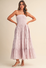 Lilac Flowers Midi Dress