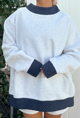 Polka Dot Mockneck Sweatshirt