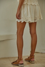 Florence Eyelet Cream Shorts