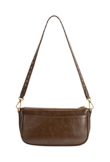 Aria Espresso Recycled Vegan Leather Shoulder Bag