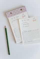 To-Do List Notepad in Oatmeal Gingham