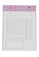Daily Planner Notepad in Berry Pink Gingham