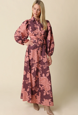 Mauve Floral Maxi Dress