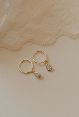 April Raindrop Dangle Hoops