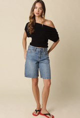 Alessia Black Draped Top