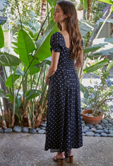 Lucy Dotted Black Dress