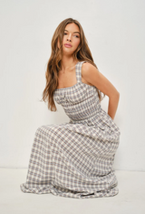 Mabel Plaid Maxi Dress