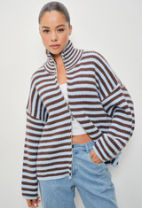 Zara Striped Sweater Jacket