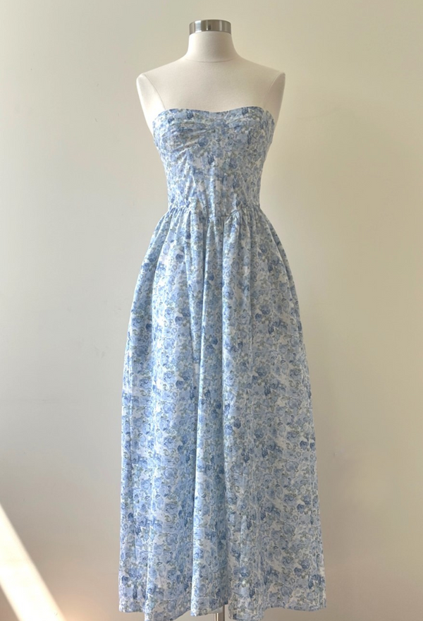 Blue Wildflower Maxi Dress