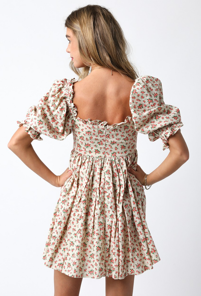white christmas dresses Off White Cotton Lace Trim Skater Mini Dress M / Off White main image 0