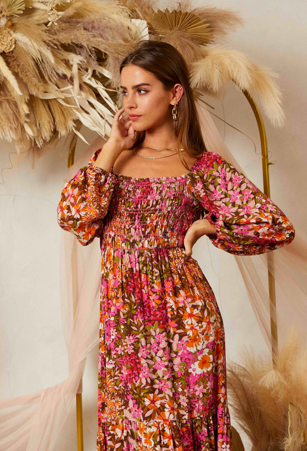 Fall Florals Maxi Dress