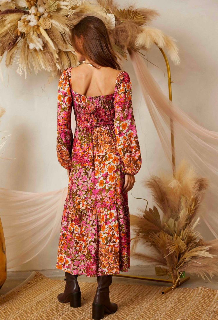Fall Florals Maxi Dress