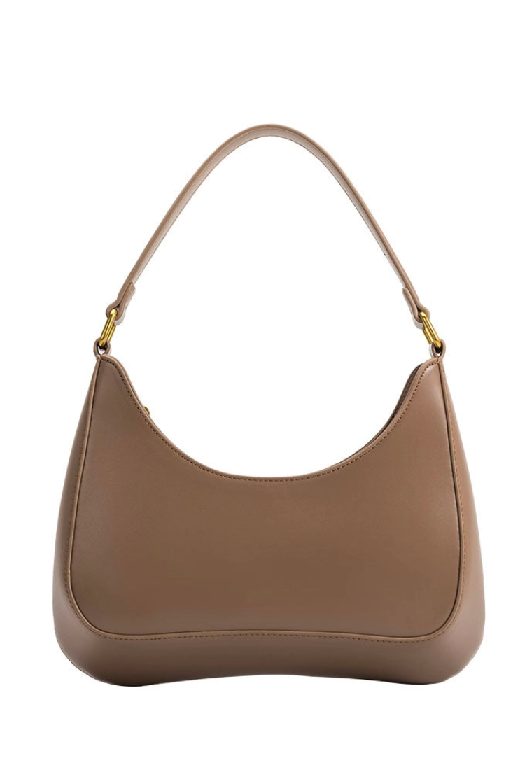 Yvonne Recycled Vegan Shoulder Bag in Taupe
