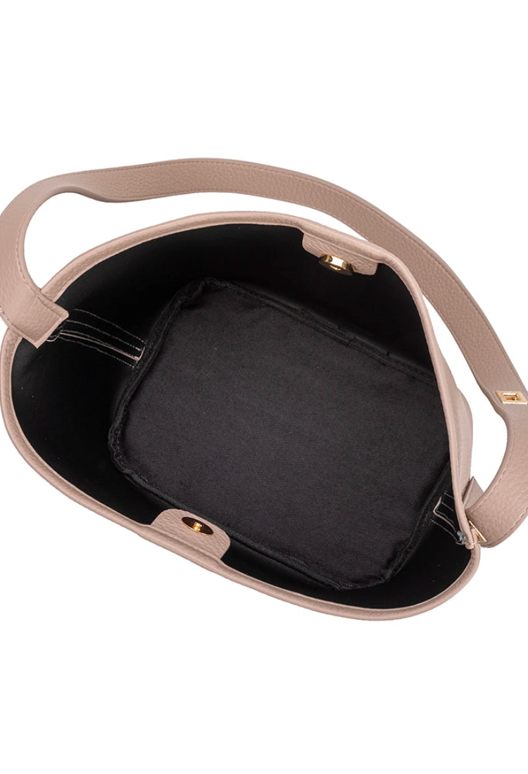 Irina Taupe Recycled Vegan Shoulder Bag