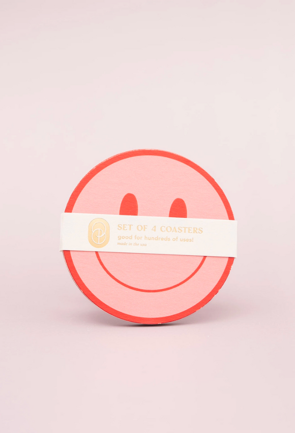 Peach and Tomato Smile Coasters - Set of Four