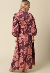 Mauve Floral Maxi Dress