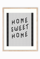 Home Sweet Home Retro Tile Art Print
