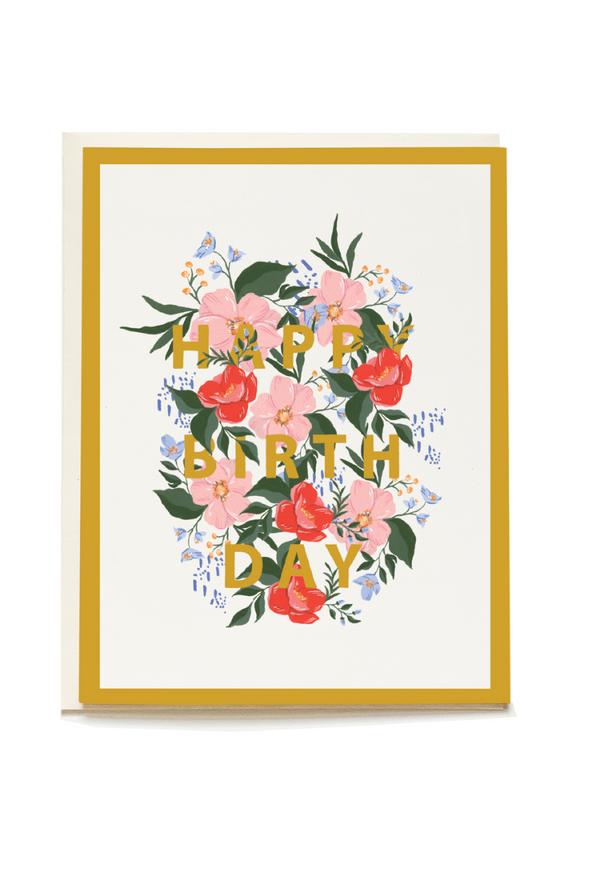 Sweet Pea Blooms Birthday Card