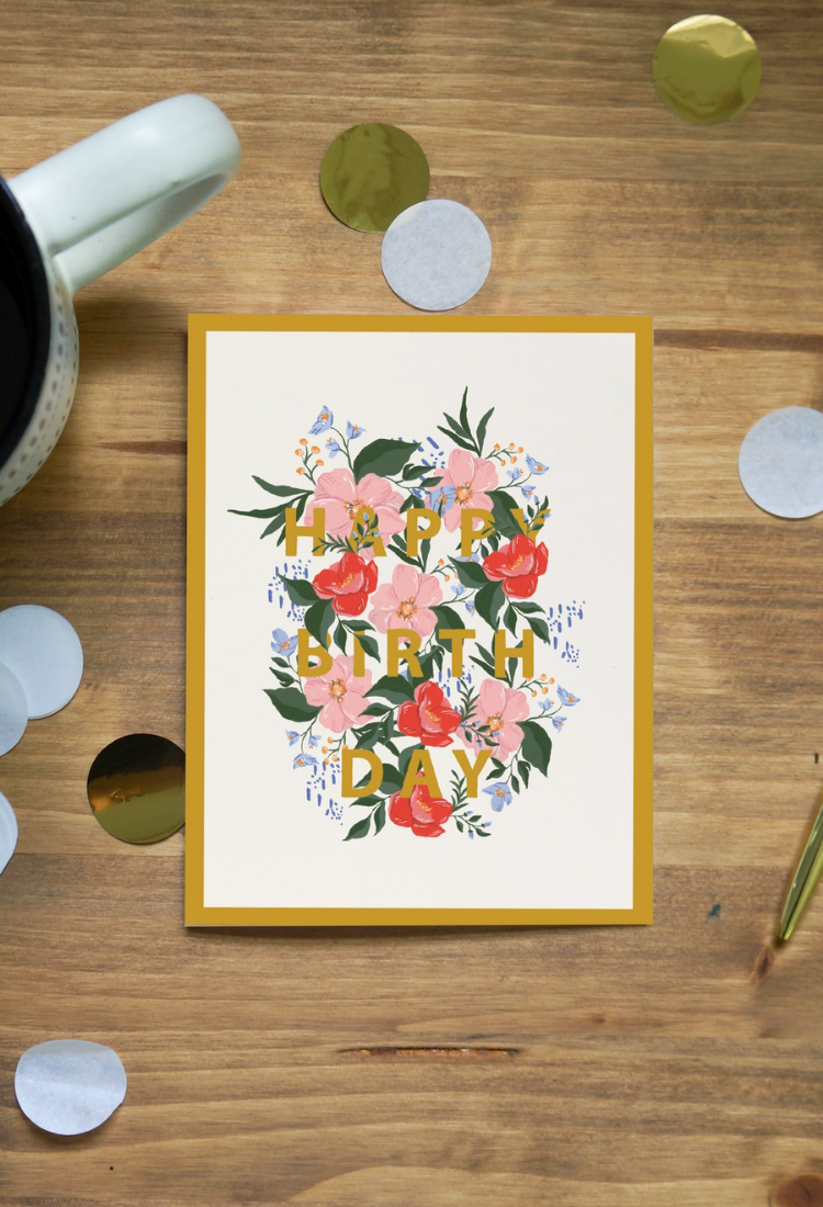 Sweet Pea Blooms Birthday Card