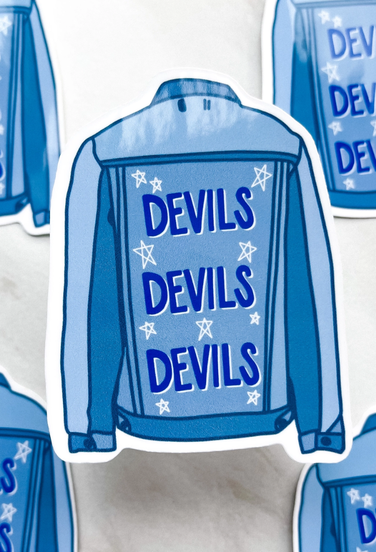 Devils Denim Jacket Sticker | Duke Inspired Sticker