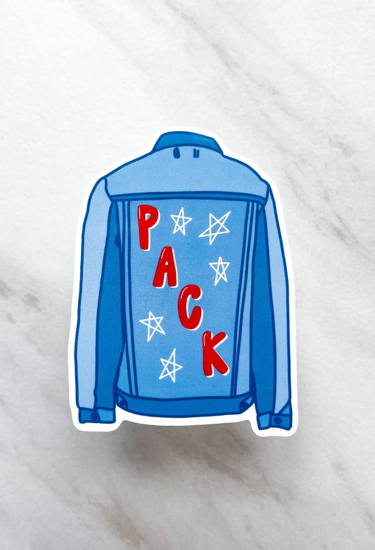Pack Denim Jacket Sticker | NC State Sticker