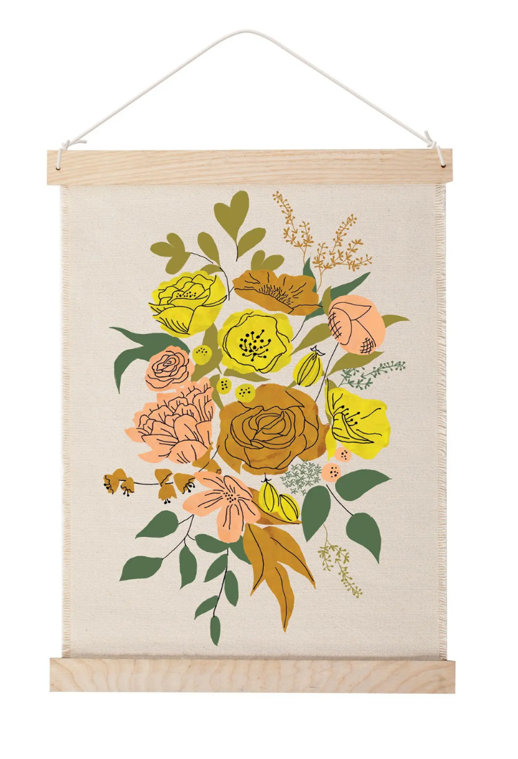 Floral Canvas Wall Hanging