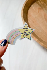 I Tried Shooting Star Glitter Sticker