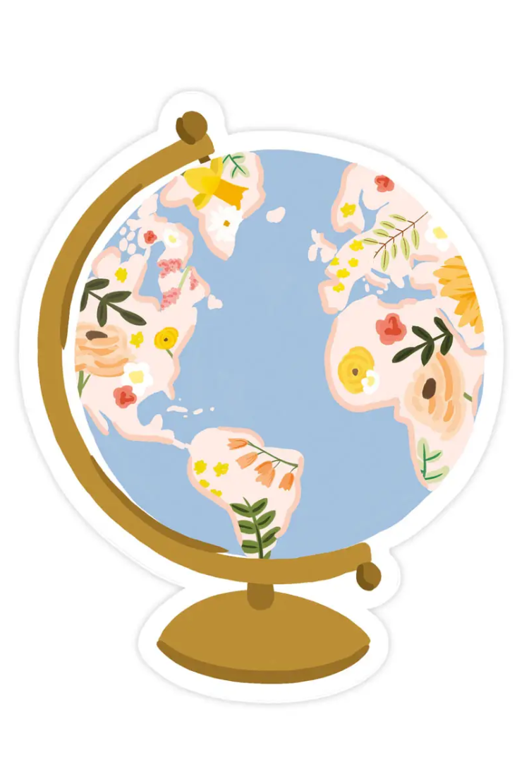 Floral Globe Sticker