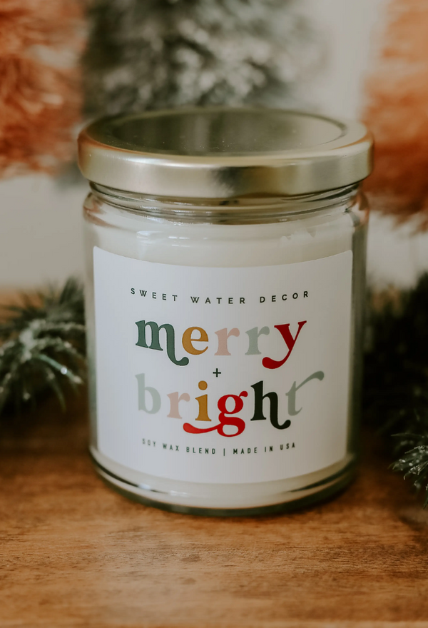 Merry and Bright Soy Candle - Clear Jar - 9 oz