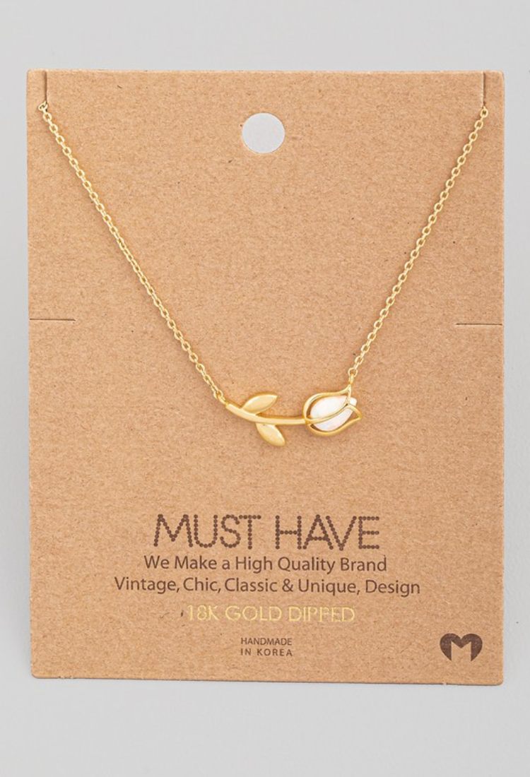 Dainty Tulip Pendant Necklace