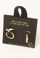 Mini Rhinestone Hoop Earrings