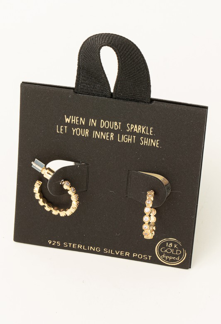 Mini Rhinestone Hoop Earrings