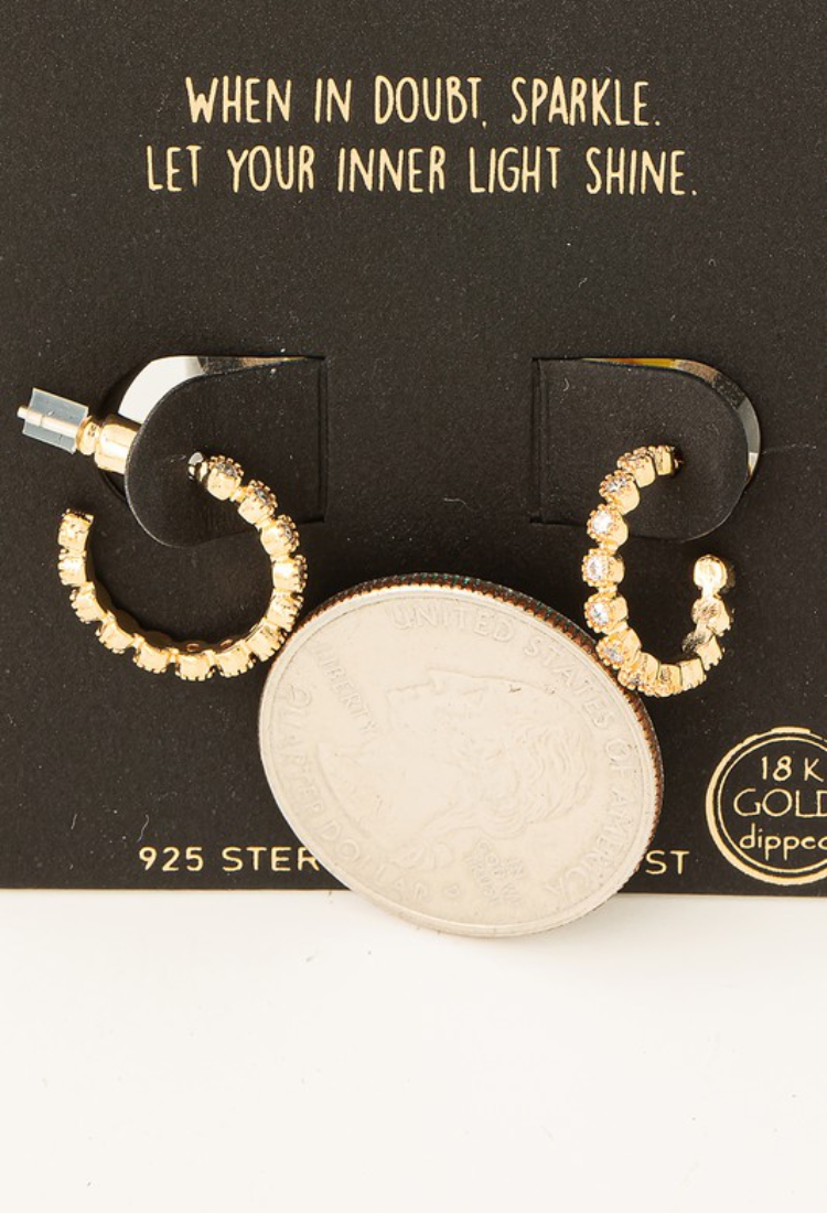 Mini Rhinestone Hoop Earrings