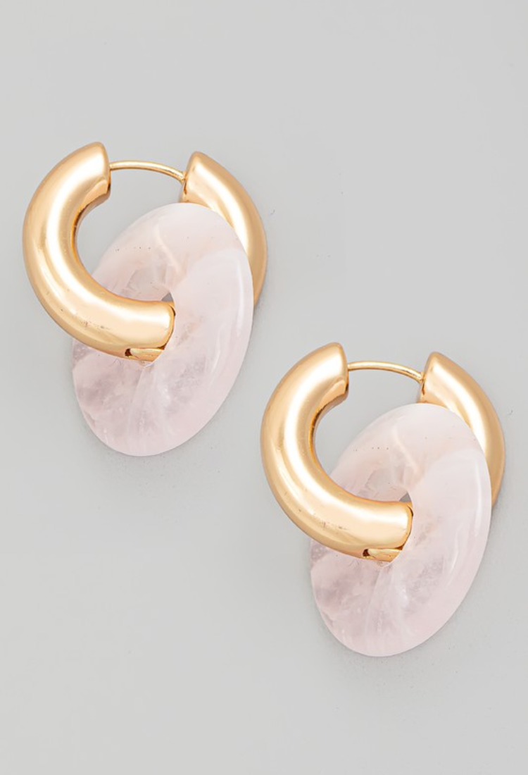 Clear Circle Chain Link Earrings