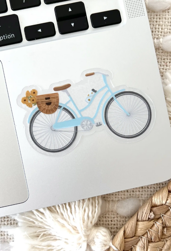 Clear Blue Bicycle Sticker