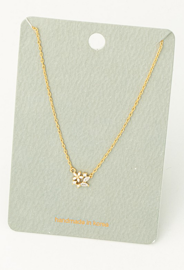 Flower Rhinestone Necklace