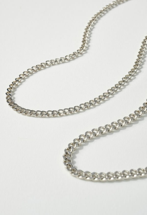 Simple Chain Silver Necklace Set
